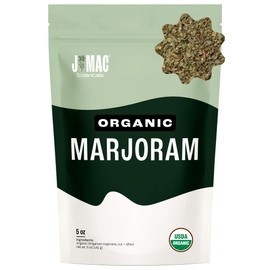J Mac Botanicals Organic Marjoram (2 oz), dried herb, great for cooking and herbal tea