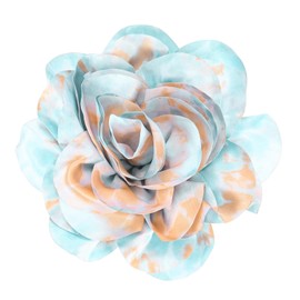 M METERXITY Extra Large Rose Flower Brooches, 8 Inch Lapel Pins Dainty Satin Fabric Big Camellia Oversized Brooch Pin for Women Wedding/Dance/Clothes/Party [20cm, Dark Blue Brown]