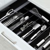 Simple Houseware Expandable Kitchen Drawer Flatware Organizer, Black – Adjustable