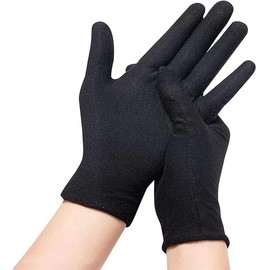 GenPick Black Formal Gloves 3 Pairs Polyester Anti-Slip Thin Elastic Jewelry Inspection Funeral Security Driving Deep Black Unisex