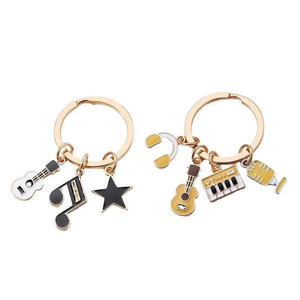 ARFUKA Pack of 2 key rings, music pendant, key holder,