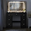 Yamissi Black Makeup Vanity Desk with Mirror & 3 Color