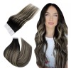 Easyouth Extensiones Cabello Humano 14in Ombre Negro Que Se Desv