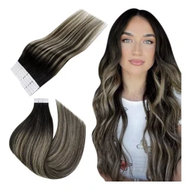 Easyouth Extensiones Cabello Humano 14in Ombre Negro Que Se Desv 40gr