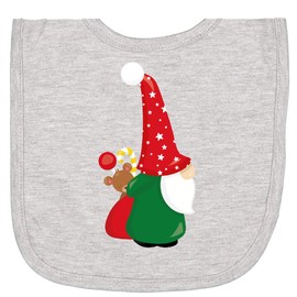 inktastic Christmas Gnome, Cute Gnome, Garden Gnome, Gifts Newborn Bib Heather Grey 44883