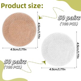 Liyquint 100pcs (50 Pairs) Men's Nipple Covers ，for Running Gym Tanning, Invisible Chest Protectors Sports Daily. (Beige, White)