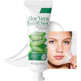 Mascarilla Despegable De Gel De Aloe Vera, Gel Facial - Mascarilla Despegable Hidratante Natural De Aloe Vera. Hidratación Duradera Que Retiene La Humedad Para Piel Seca, Grasa Y Sensible,