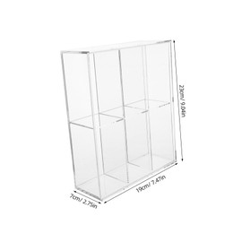 STOBAZA Clear Acrylic Display Case with Dividers Small Dustproof Showcase for Collectibles and Mini Action Figures Easy to Assemble Transparent Organizer with Compartments for Display and