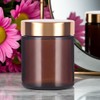 (12 Pack) 9 oz Amber Glass Jar with Gold Overshell