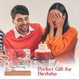 40th Birthday Gifts for Women | Happy 40th Acrylic Plaque, Unique Decoration, Special Present for Mum, Wife, Sister, or Friend
