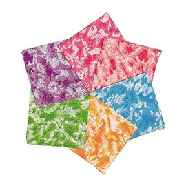 Fun Express - Tie Dye Bandanna Assortment - Apparel Accessories - Hats - Bandannas - 12 Pieces