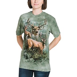 The Mountain Deer Collage T-Shirt für Erwachsene, Grün, XL