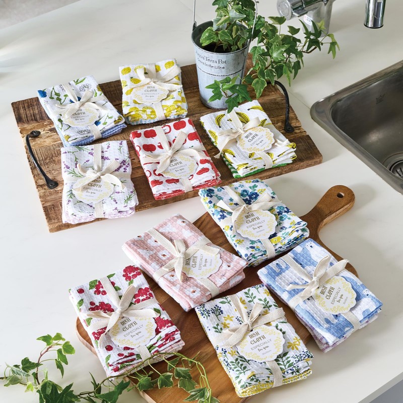 REP Blue Wreath 566909 Kitchen Cloth, Light Blue, Size: Approx.