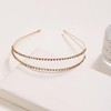 2pcs Double Layer Rhinestone Headband for Woman, Non-Slip Bling Metal