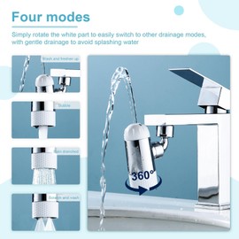 HJIAMA Tap Aerator Silver Breeze Jet Brass Extension Tap Plastic 360° Swivel Kitchen Faucet Bathroom