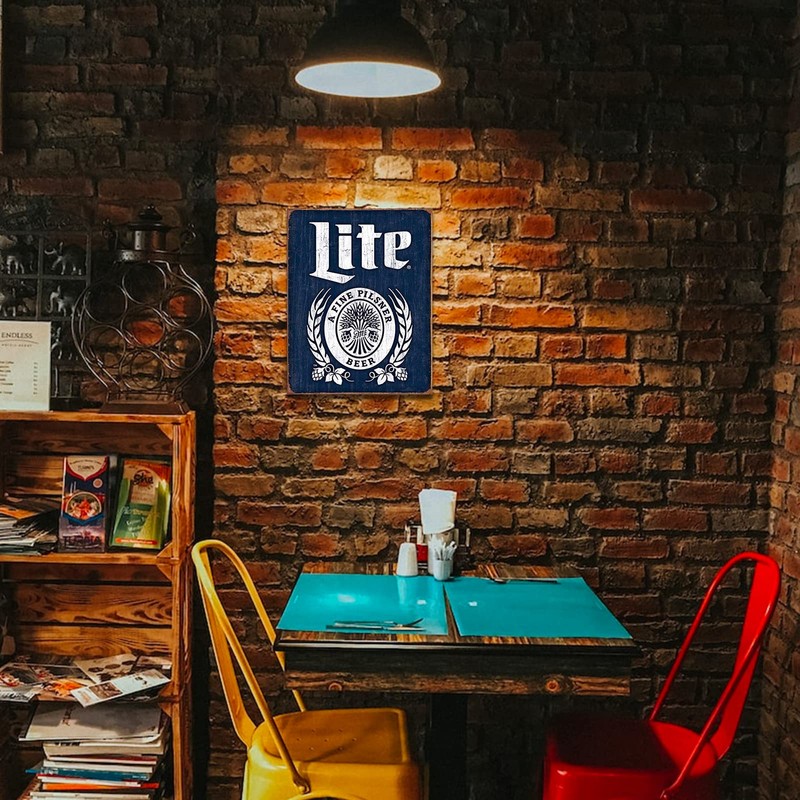 Desperate Enterprises Miller Lite Bottle Logo Tin Sign - Nostalgic