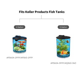 Koller Products Internal Power Filter for 1-Gallon to 3.5-Gallon Fish Tanks, 25GPH Flow Rate, Ideal for Tropical Fish Aquariums