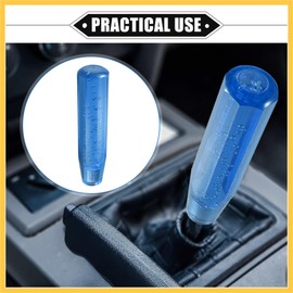 REPAIROCK Gear Shift Knob Stick, 20cm Faux Crystal Transparent Bubble Gear Shifter Universal for Manual Transmission Vehicle Durable Acrylic Blue with Adapter Auto Replacement Parts