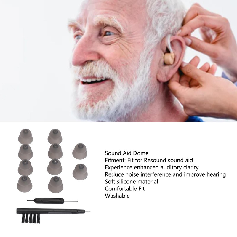 10pcs Black Silicone Double Layer Closed Domes Ear Tips with