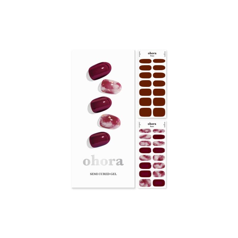 Ohora Tiras de uñas de gel semi curadas | Rojo,