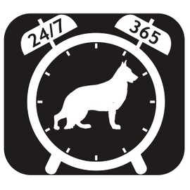 German Shepherd Decal Sticker for Car Window Guard Dog K9 Always On Duty 5.0 Inch BG 798