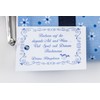 Cute Pocket Flask/Pocket Bottle in blue floral fabric cover with
