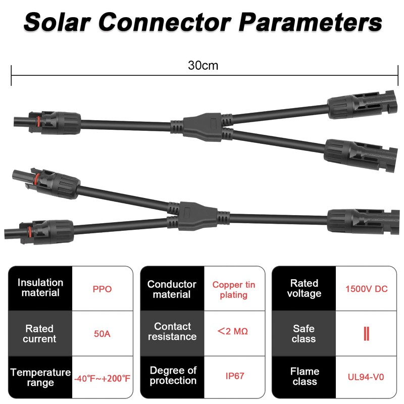Dongge 50A High Current Solar Cable Y Splitter 1 Pair