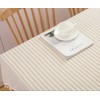 Plenmor Cotton Linen Table Cloth Stripe Tassel Rectangle Tablecloth Dust-Proof