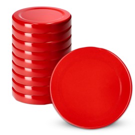 KADAX Screw Cap fi58mm Twist Off Lids Set Metal Replacement Jars Bottle Lids 4 Locking Teeth for Mason Jars (Red, 10pcs)