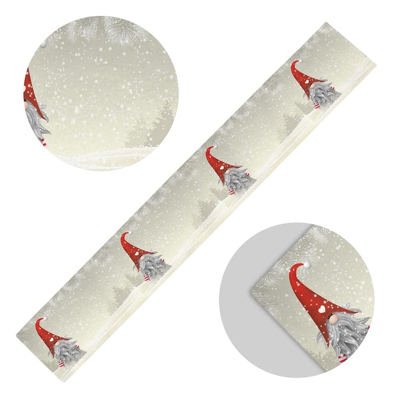 Mnsruu Scandinavian Christmas Gnome Tomte Table Runner, Table Runners Polyester