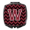 Caroline's Treasures Letter W Chevron Garnet and Black Compact Travel