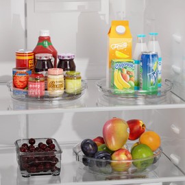 LAMU 3 Pack Lazy Susan Organizer Turntable for Cabinet, Pantry Organizers and Storage, Rotating Condiment Organizer for Kitchen, Table Top, Fridge, Countertop, Spice Organization, 9.25'' 10.6'' 12''