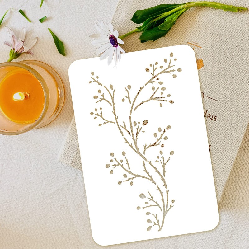 FINGERINSPIRE Branch Painting Stencils 29.7x21cm Large Bare Branches & Budding