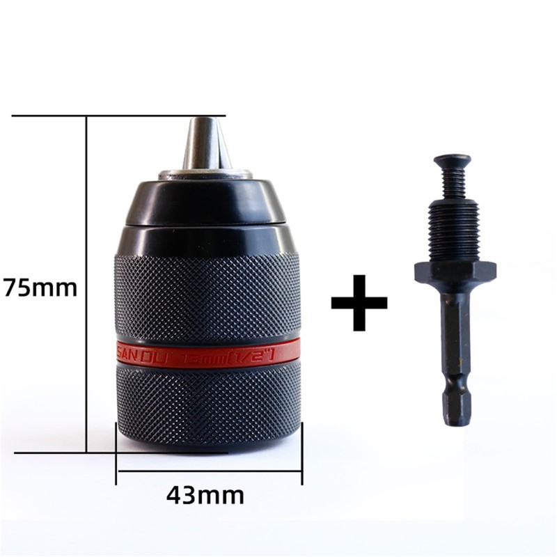 Ptazucv 1.5-13mm Keyless Drill Chuck Duty 1/2''-20UNF, With 3/8" SDS-Plus