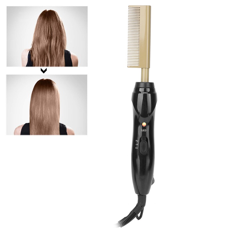 Electric Hot Comb Multifunctional Temperature Adjustable Hair Straightener Comb Styling