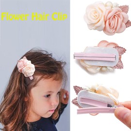 3 PCS Cute Toddler Hair Clips with Flower Decorate - Floral Hair Bow Accessories for Baby Girls, Infants, Toddlers
