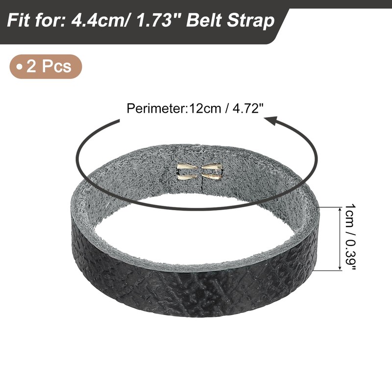 Sourcing Map 3 Pcs Leather Belt Loop Keeper, Black, 2.56x0.39inch