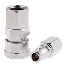 Air Line Hose Fittings 1/4" BSP Female Thread Quick Release Coupler Connector-Pack of 2