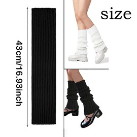 PSFXBM 3 Pairs Leg Warmers, Black Leg Warmers, Leg Warmers Ladies, Leg Warmers 80s Black And White, Grey, Leg Warmers Ladies Suitable For Costume Play 80s Party Ballet Yoga Sport And Other Events