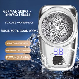 Mini Shaver Portable Electric Shaver, Pocket Size Shaver Wet and Dry Razor, Mini Shaver Portable Electric Shaver for Men, Suitable for Home, car, Travel, Shaving