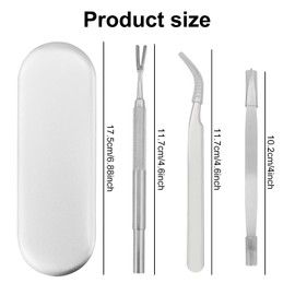 Tick Tweezers Dog Professional Tick Tweezers Stainless Steel for Dog/Cat/People, Tick Hook Premium Set Including 1 Tick Removal Tweezers + 1 Tick Fork + Double-Sided Clip