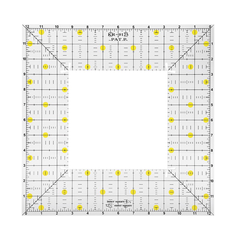 2Pcs Quilting Ruler Square Acrylic DIY Cloth Patch‑Work for Measuring