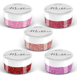 MARBLERS Cosmetic Grade Fine Glitter 5-Pack [Pink Vibe] 0.90oz (25g) | Non-Toxic | Vegan | Cruelty-Free | Eyeshadow, Nail Polish, Nail Art | Festival, Rave & Party Makeup | Body & Face