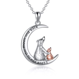 VENACOLY Mama Bear Necklace 925 Sterling Silver Crescent Moon Necklace Bear Jewelry Mothers Day Gifts for Women Mom