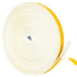 Yotache White Thin Weather Stripping 1/2" x1/16, Foam Gasket Seal Tape for Window, Sliding Door Jamb, Speaker, Dashboard, Total 33 Feet Long