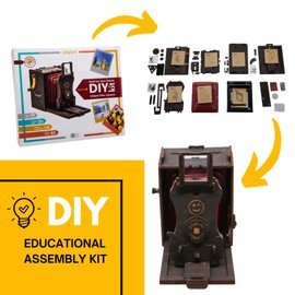Jollylook DIY Pinhole Square Instant Film Camera Kit – Wooden Self-Assembly Retro Camera – Fun STEAM Educational Kit – Compatible with Instax Square Film (Not Included) – Vintage-Inspired