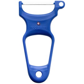 Toolswiss Clasinox Stainless Steel Vegetable Peeler - Swiss Made, Smooth Easy Peel - Smooth Fruit and Vegetable Peel | Extra-Sharp Blade (TS3374), Blue, Standard