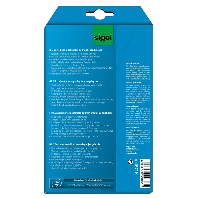 Sigel IP719 InkJet Everyday plus Photo Paper, Photo Format, glossy,