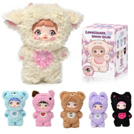 Blind Box Loveliness Never Ends Series Plush - 3 Expressions Adorable Mystery Plush Toys for Collectors - 7.1IN Random Surprise Doll with Unique Designs, 1PCS (1 of 7 Possible Styles)