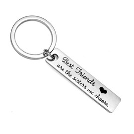 Best Friend Keychain for Women Girls - Best Friends are The Sisters We Choose Keychain, Friendship BFF Birthday Graduation Gifts for Friends
